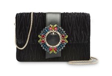 Miu Miu Women's Matelassé Velvet Shoulder Bag, Black, Msrp $1,420