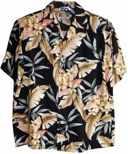 RJC Made in USA Men's Frangipani Plumeria Aloha Shirt