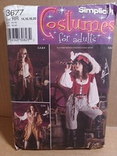 SEWING PATTERN Simplicity 3677 PIRATES OF CARIBBEAN COAT PANT Costume SZ 14-20