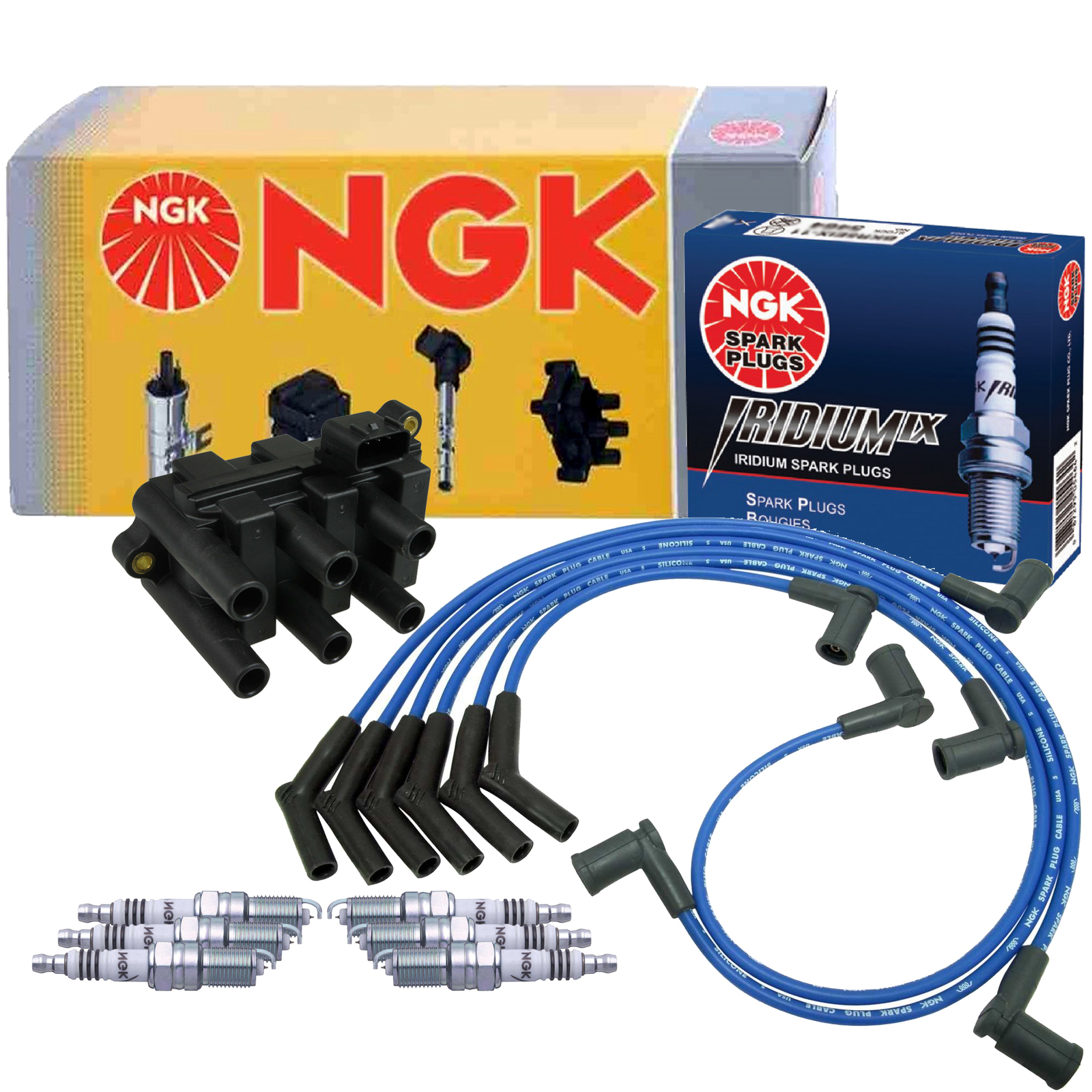 NGK DIS Ignition Coil Wires 6 Iridium IX Spark Plugs Kit For Ford Mercury 3.0 V6