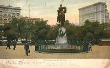 New York City NY 1907 Union Square Metropolitan Building Statue Vintage Postcard