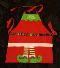 Burton  Burton Santas Favorite Elf Adult Apron Christmas Cooking Kitchen EUC