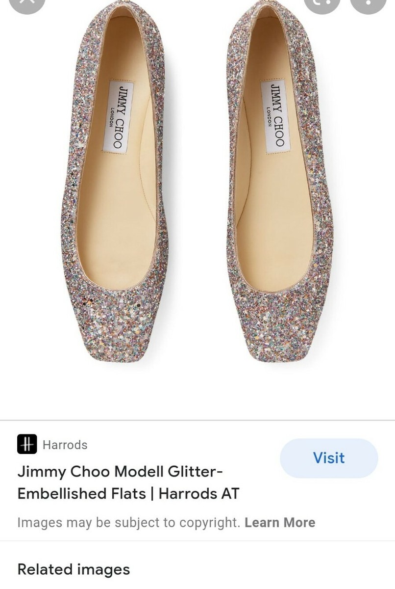 NEW! Jimmy Choo “Modell” Glitter Ballet Multi Color Sparkly