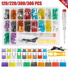120/220/300/306pcs Car Fuse Assortment  Assorted Kit for RV Camper Boat Truck