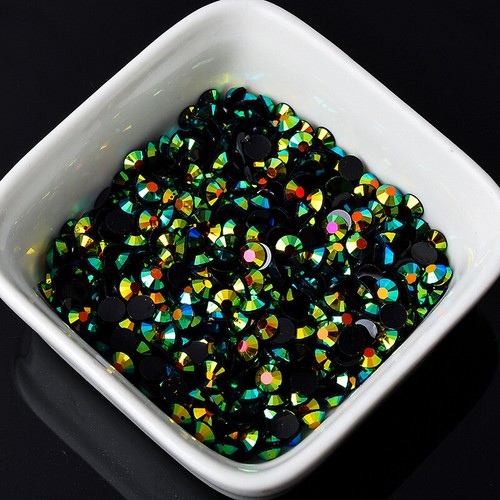 Jelly Olive green AB Crystal Multiple faceted resin Flat Back Rhinestones glue - 第 1/1 張圖片