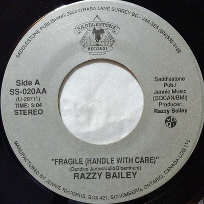 Razzy Bailey - Fragile (Handle With Care) (7 Zoll Single)
