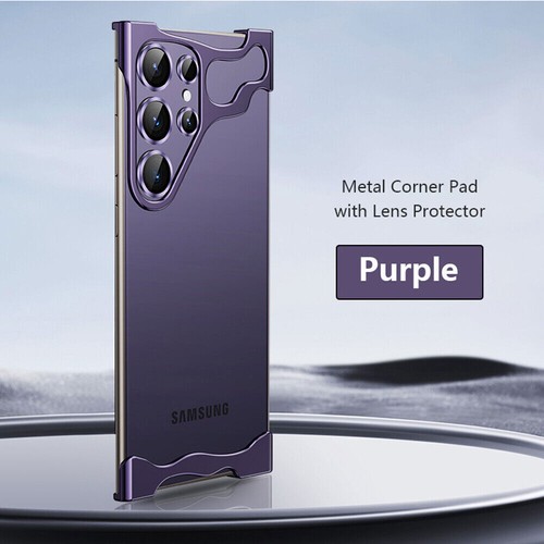 Funda con almohadilla de esquinas de metal para Samsung S24 Ultra S23 Plus lente película desnuda sin marco - Imagen 15 de 32