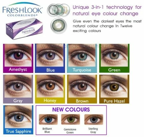 Ciba Vision - FreshLook Colors ColorBlends (1x2) Farblinsen Monatslinsen Alcon - Bild 12 von 127