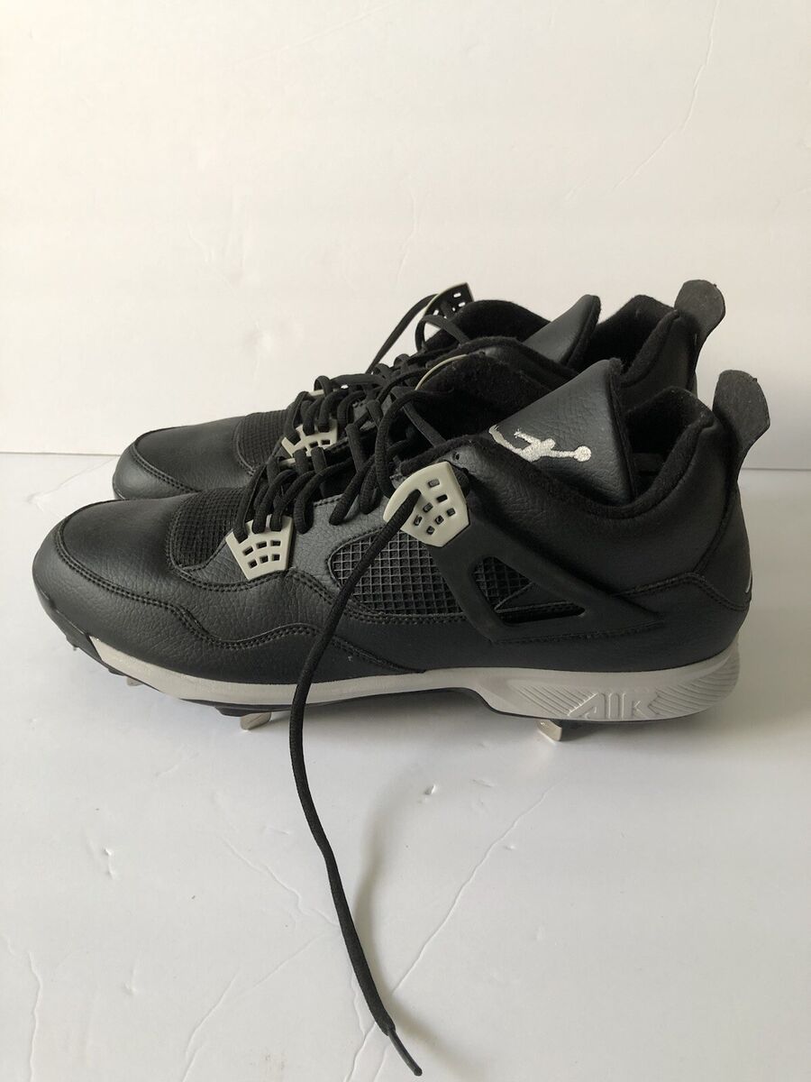 Nike Air Jordan 4 lV Retro Baseball Metal Cleats Black 807710-010 Men's  size 15