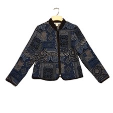 Dress Barn Size Small Womens Blue Multicolor Tapestry Jacket Blazer