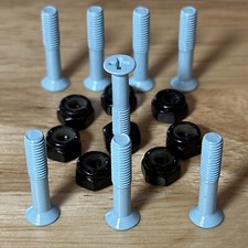 SKATEBOARD HARDWARE Teal 1 in PHILLIPS NUTS  BOLTS 8pc STEEL CONSTRUCTION