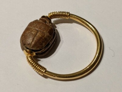 Ancient Egyptian Scarab Mounted In A 14k Yellow Gold Ring