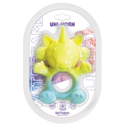 Hot Products Wet Dreams Ultra Uni-Horn Ring Vibe - Vibrating Penis Cock Ring 