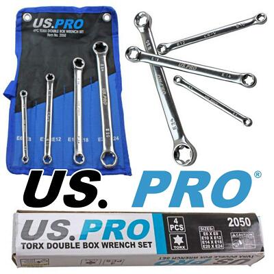 US PRO Tools 4 Stck. Doppel E-Torx/Buchse Tox Star Schraubenschlüssel Schraubenschlüssel Set E6 - E24 2050