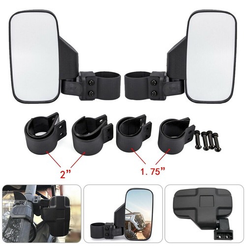 TWOM Rear Side View Mirror Set For UTV – Clamp Fit 1.75" To 2" – Polaris Ranger