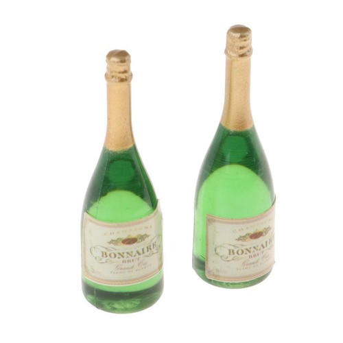 10 /12 Mini Bottiglie Di Vino E Bicchieri Per Casa Delle Bambole - Photo 6/12