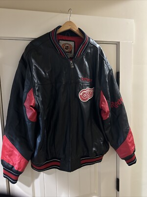Detroit Red Wings Leather Jacket Mens G-III Carl Banks NHL Hockey