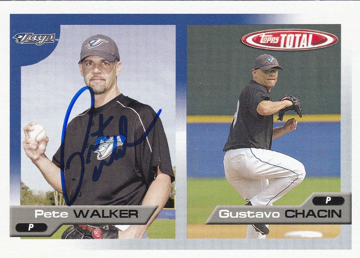 PETE WALKER TORONTO BLUE JAYS SIGNED CARD NEW YORK METS PADRES