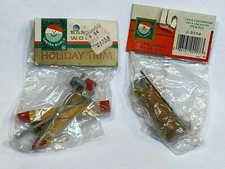 Santa's World Kurt S Adler 1984 Ornament Christmas 2 Lot Sports Golf Bag Skis 