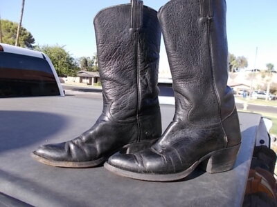 靴 vintage TONY LAMA western boots 8 black Distressed Vintage Tony Lama Black Western Cowboy Boots Men's sz