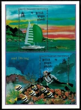 BVI 1993 - Sailing and Diving Ships - Souvenir Stamp Sheet - Scott #770 - MNH