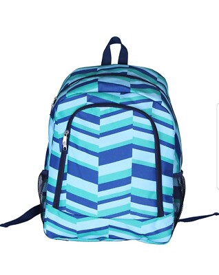 green and blue backpack