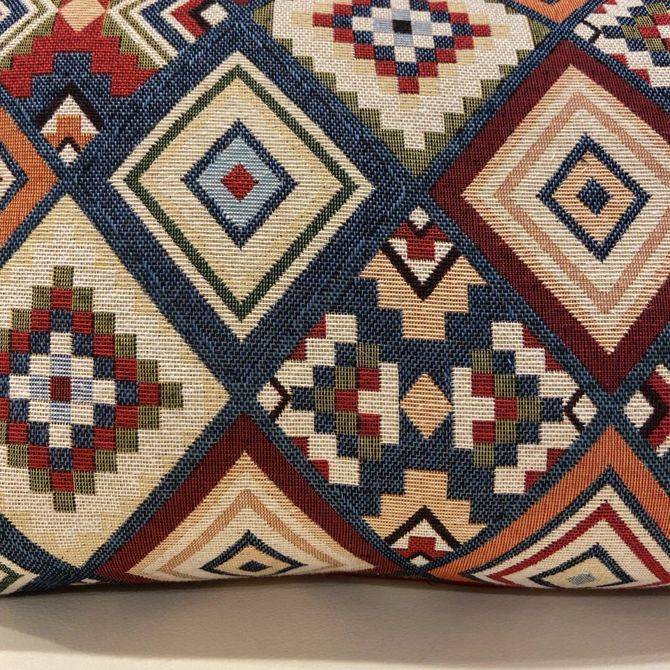 Hines Of Oxford Tapestry Cushion Boho Aztec Tribal Lumbar 12x17 Feather Filler - Image 2 of 4