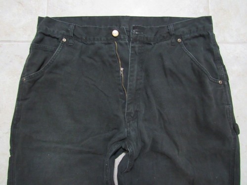Bad Zipper KEY Dungaree PANTS Mens 38x36 Canvas Utility Black Duck Cloth Work - Picture 2 of 8