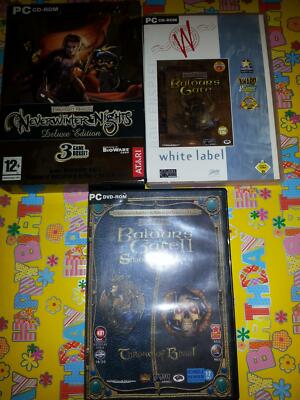 Baldurs Gate I+ II+Throne of Bhaal french+Neverwinter nights deluxe PC #LB585MJ 