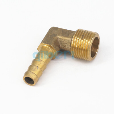 2pcs Fit Hose I.D 8mm Barbed x 3/8'' BSPP Male Elbow Brass Pipe Fitting #D8