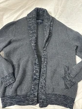 American Rag Shawl Collar Cardigan Button Up Sweater Men’s XLarge Blue &Gray