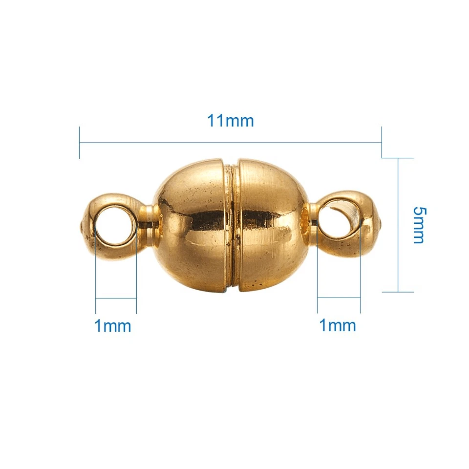 100 Random Brass Magnetic Clasps Smooth Oval Nickel Free Converter Closure 11mm - Image 3 of 4