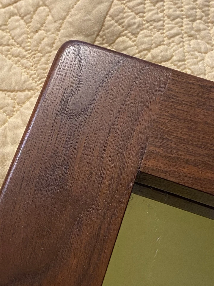 TIM BUDNICKI Handcrafted WISCONSIN  Wood /Stone MIRROR W/SHELF SIGNED - Image 4 of 4