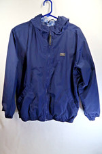 LL Bean Kids Full Zip Blue Rain Coat Jacket SZ XL 18-20 Nylon Hooded Unisex