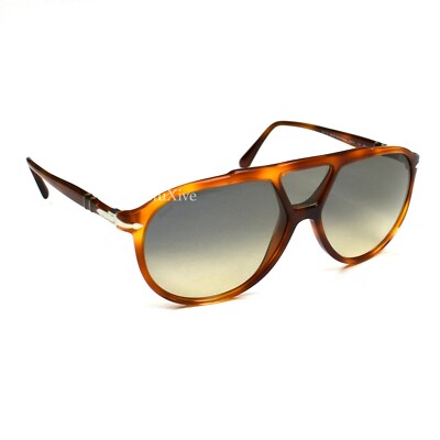 NWT $350 Persol 3217-S Terra di Siena Blue Gradient Aviator Sunglasses AUTHENTIC