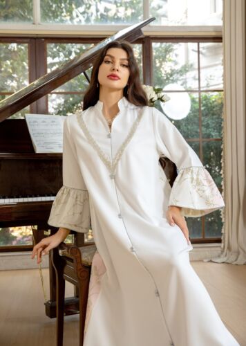 Maxi Vestido Dubai Islámico Kaftán Noche Fiesta Musulmán Abaya Marroquí Kaftan Batas - Imagen 18 de 39
