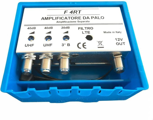 Amplificatore Antenna TV Da Palo Con Filtro Lte/5G, Guadagno Massimo 40Db Regola - Foto 12 di 12