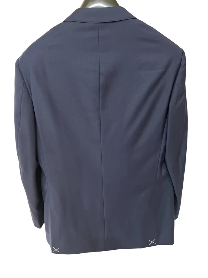 Traje de diseñador Paolo Lercara 2 piezas azul Super 150s para hombre NUEVO PRECIO DE VENTA SUGERIDO POR EL FABRICANTE $795 talla 38S/32S Foto 2 de 4