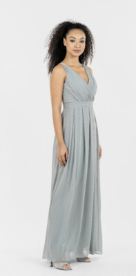 tfnc bridesmaid exclusive pleated maxi dress in grey Party Dresses Kily Blue Blue Tfnc Maxi Dress Tfnc london