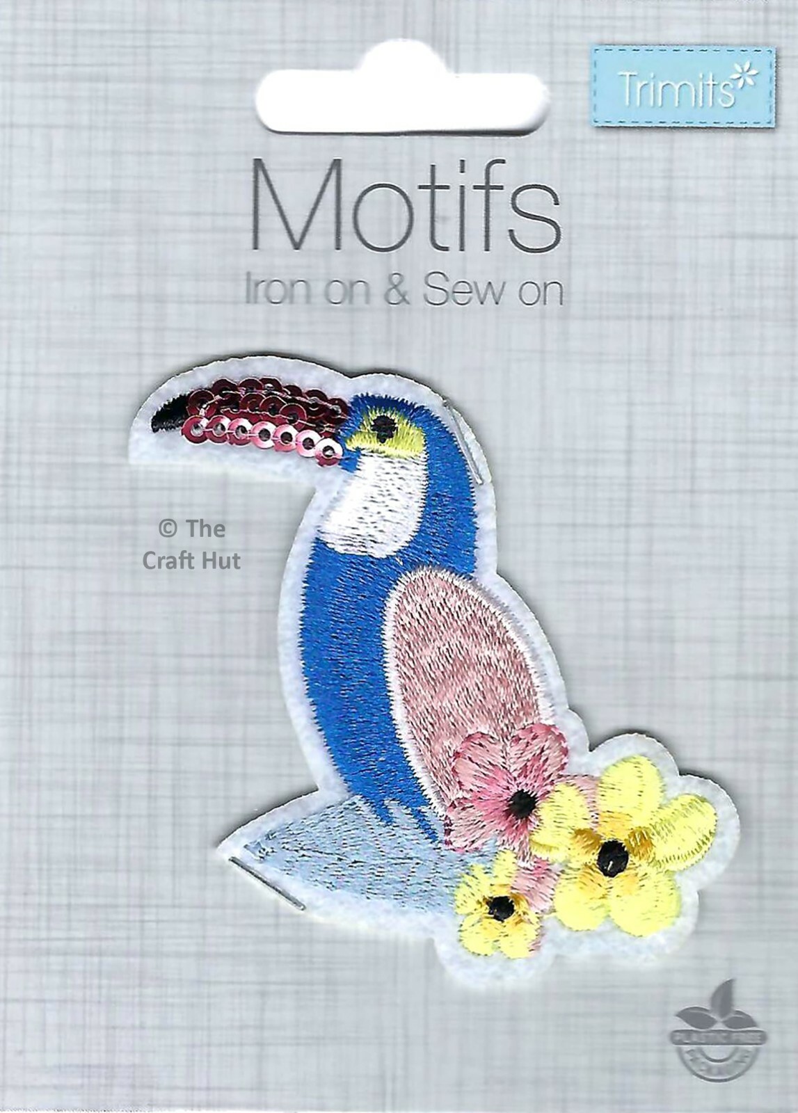Iron On or Sew On Motif Trimits Patch Colourful Toucan Bird CFM2\052A New