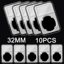 10Pcs 32mm Coin Slab Holders For Grade NGC PCGS Display Storage Box Case Stands