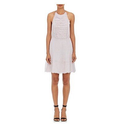 L'Agence Brie Cotton-Silk Pliss Halter Ruffle Lilac Mini Dress Sz. 2 | eBay