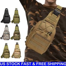 Outdoor Tactical Sling Bag Military MOLLE Crossbody Pack Chest Shoulder Backpack