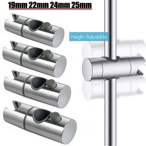 Adjustable 19-25mm Chrome Shower Head Holder Riser Bathroom Rail Bracket  Slider | eBay