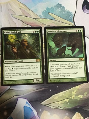 C6105 MAGIC MTG M13 CORE SET 2013 PREDATORY RAMPAGE ELVISH ARCHDRUID DMG RARE