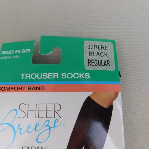 Gildan Sheer Breeze 37302 Comfort Band Trouser Socks - Black Regular #1033 - Picture 3 of 8