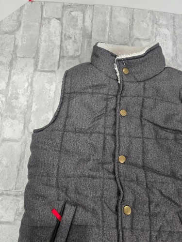 Kids Unisex Hatley Sherpa Lined Vest Gray Button Up Size 6 Crisp Clean - Picture 3 of 10