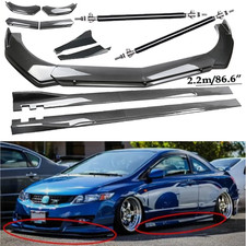 Carbon Fiber Front Bumper Lip Spoiler Side Skirt Body Kits For Honda Civic Si Co