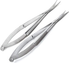 50 Castroviejo Scissors Ophthalmic Surgical Instruments Straight and Curved 4.5"