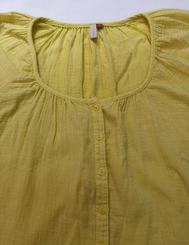 ANTHROPOLOGIE PILCRO Blouse Women M Puff Sleeve Gauze Top Seersucker Boho Cotton - Picture 11 of 16